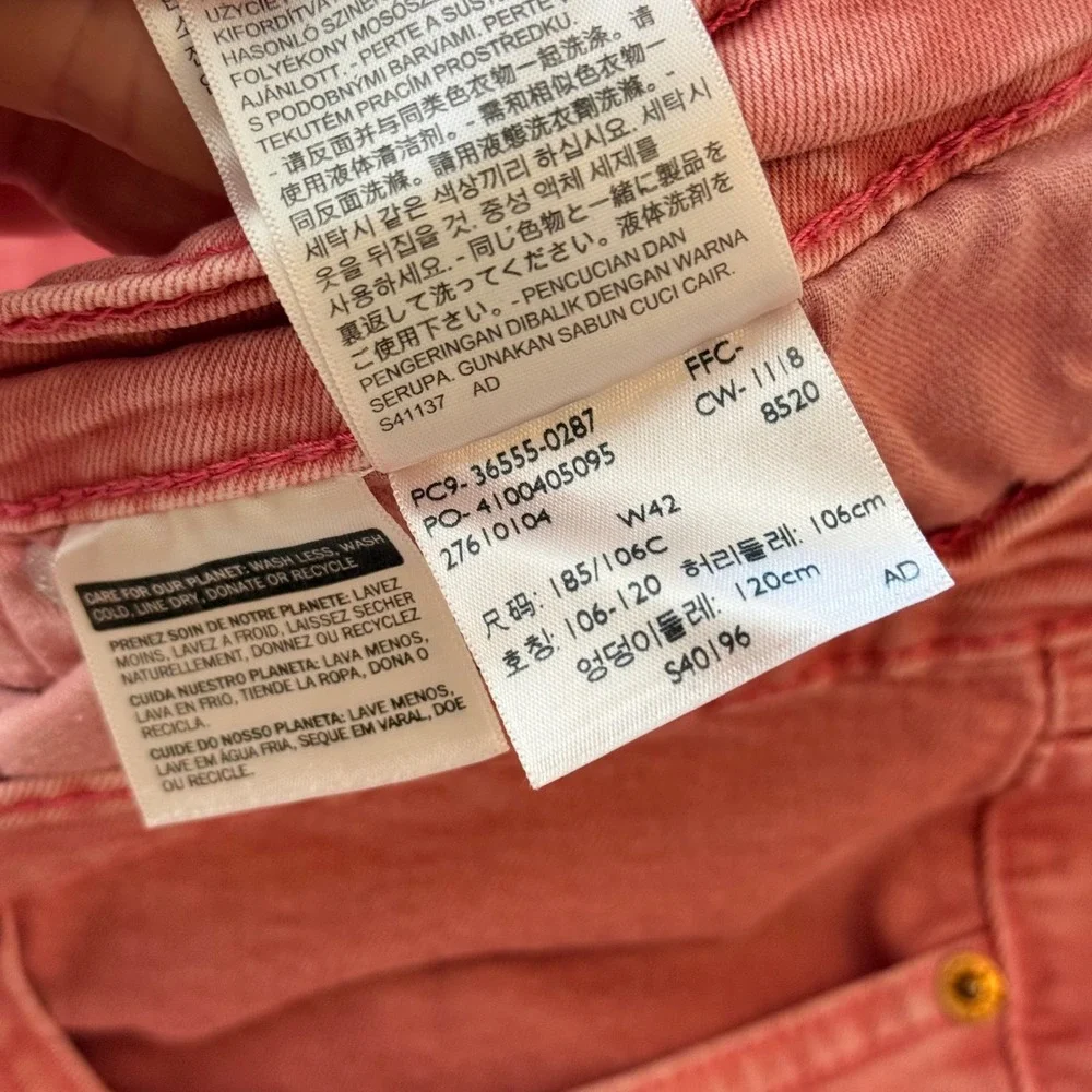 Levi's 511 Fruit Dove Pink Slim Cut-Off Denim Jorts Men's 42